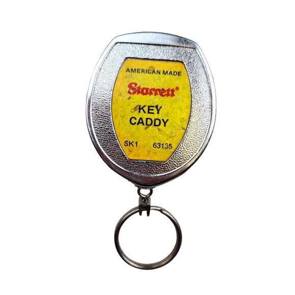 Vintage Starrett Key Caddy SK1 63135 Belt Clip Ring Keychain Retractable Chain - Picture 1 of 5